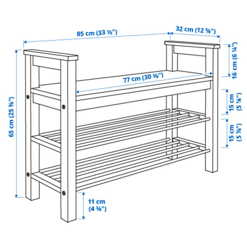 IKEA HEMNES Bench Shoe Storage White Hallway Urban Sales
